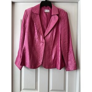 Vintage Tanjay Pink Blazer Jacket Festival Party Evening Office Wear size 12